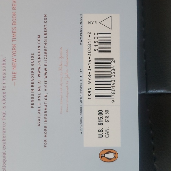 Eat Pray Love by Elizabeth Gilbert paperback - Picture 3 of 9